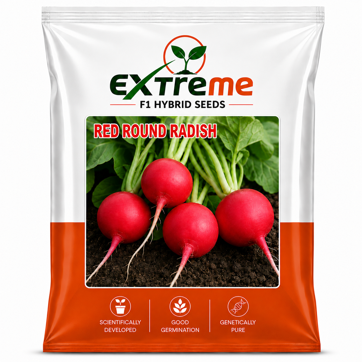 Extreme F1 Hybrid Red Round Radish Seeds 5g | Red Round Mooli Beej | Round Radish Vegetable Seeds for Kitchen Garden, Home Garden & Terrace Garden