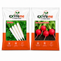 Extreme F1 Hybrid Radish & Red Round Radish Seeds Combo Pack 15g (10g + 5g) | White Radish & Red Radish Seeds | Vegetable Seeds for Home, Kitchen & Terrace Garden
