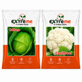 Extreme F1 Hybrid Cabbage & Cauliflower Seeds Combo Pack 2g (1g + 1g) | Vegetable Seeds for Home, Kitchen & Terrace Garden | Cabbage and Cauliflower Seeds