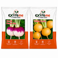 Extreme F1 Hybrid Purple Top & Yellow Turnip Seeds Combo Pack 20g (10g Each) | Turnip Beej | Vegetable Seeds for Home, Kitchen & Terrace Garden