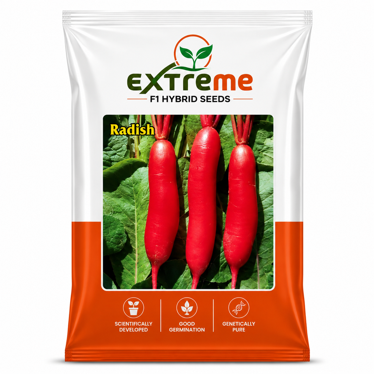 Extreme F1 Hybrid Radish Seeds 5 GM | Premium Red Radish Vegetable Seeds | Mooli Seeds for Home Garden, Kitchen Garden, Terrace Garden, Pots, Grow Bags & Outdoor Farming