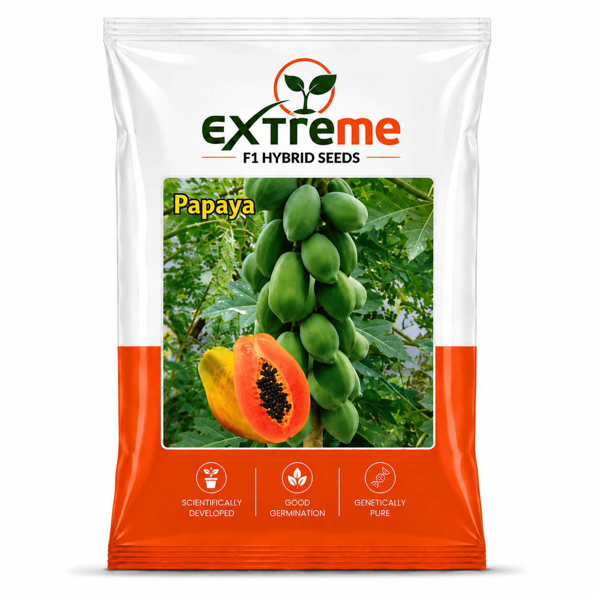 EXTREME F1 Hybrid Papaya Seeds for Home Garden, Kitchen Garden, Terrace Garden & Outdoor Growing | Premium Papaya for Fresh Fruit Cultivation | Pack of 10 Seeds