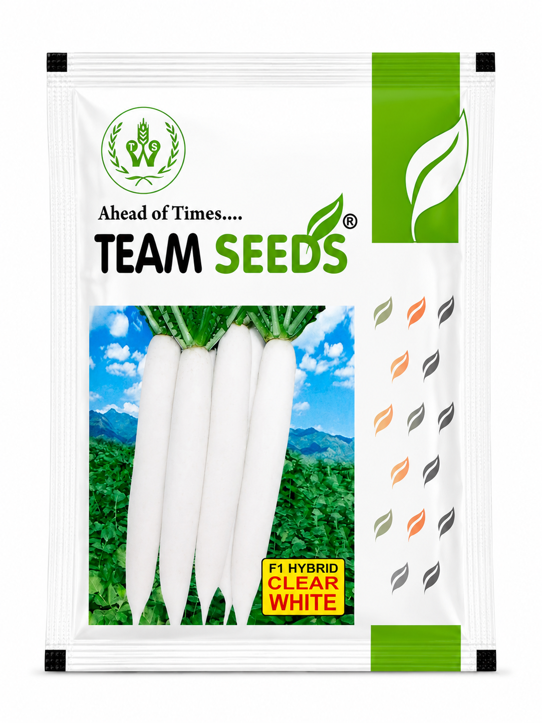 Team Seeds F1 Hybrid Clear White Radish Seeds (MOOLI)