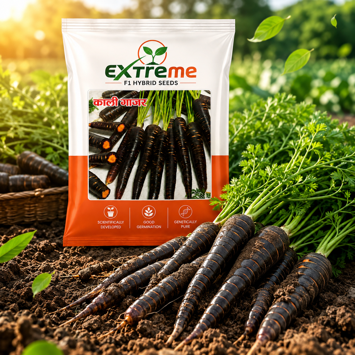 Extreme F1 Hybrid Black Carrot (Kali Gajar) Seeds 5g | High Germination Vegetable Seeds for Kitchen Garden, Home Garden & Farm | Sweet, Nutritious, Deep Purple Carrot Seeds