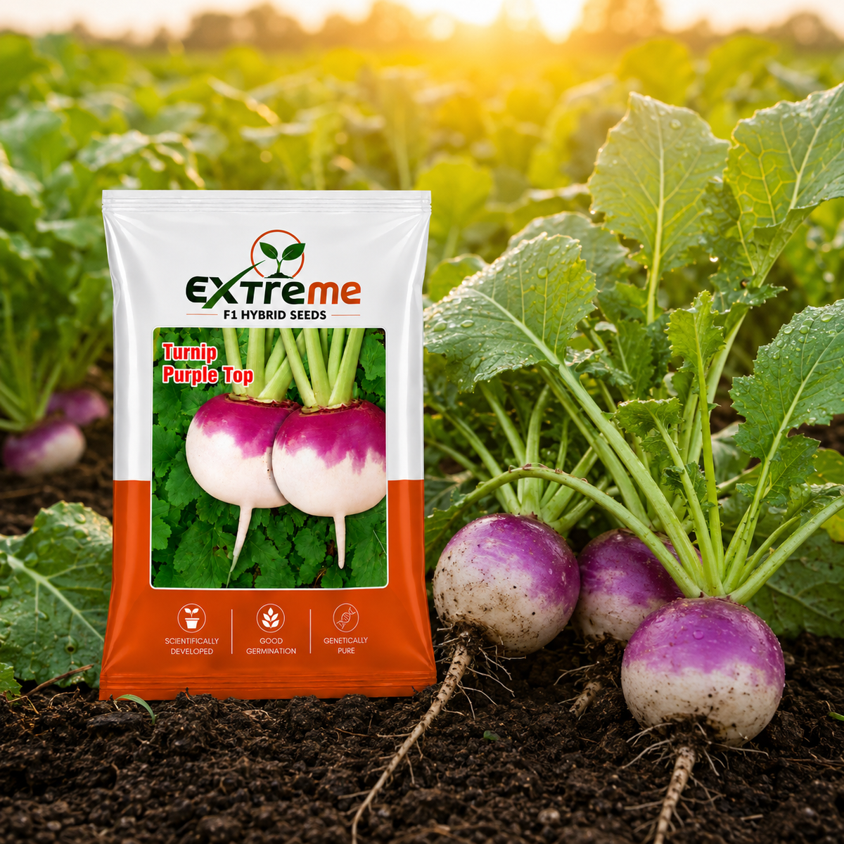 Extreme F1 Hybrid Turnip Purple Top (SHALGAM) Seeds 10g | Good Germination Vegetable Seeds | Shalgam Seeds for Kitchen Garden, Home Garden & Farm
