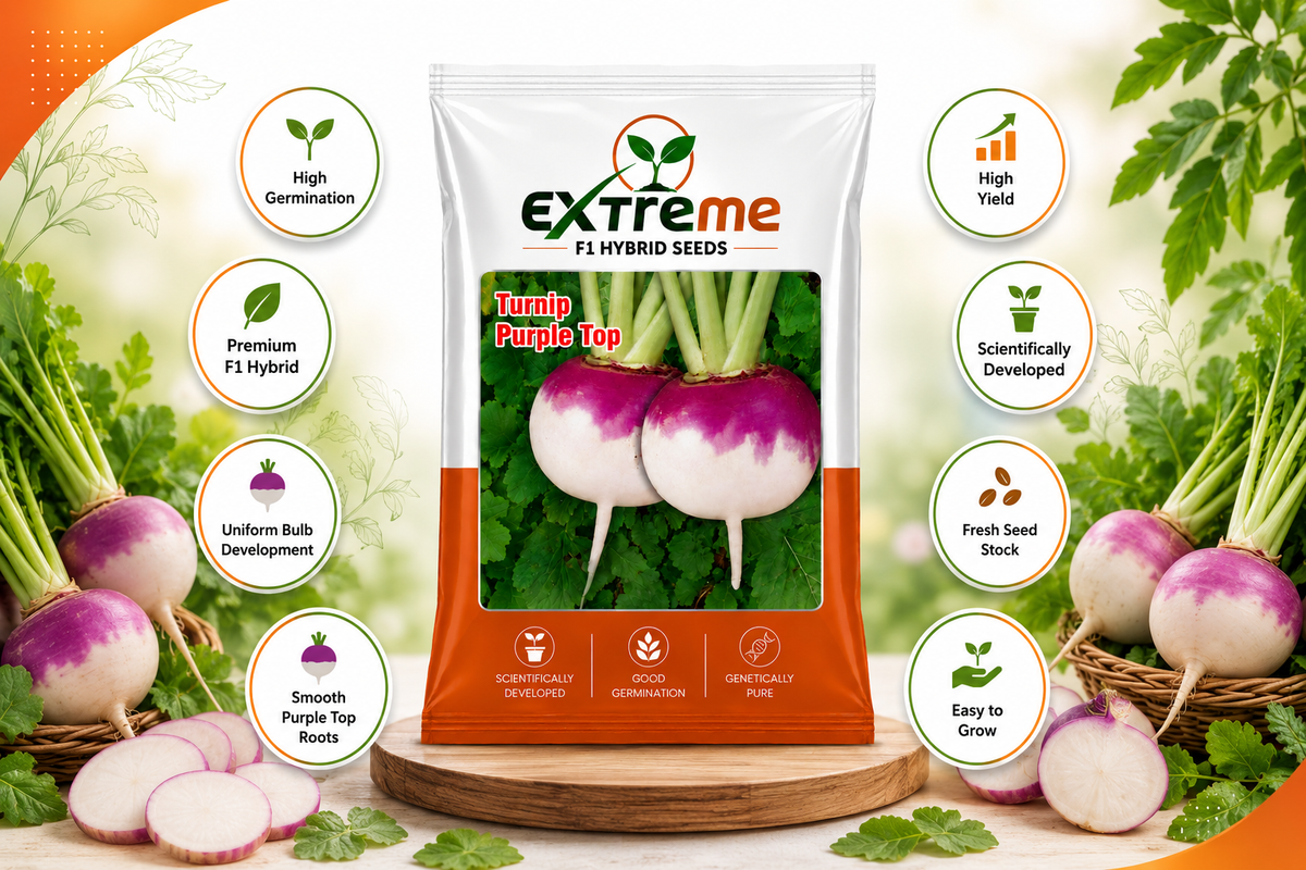 Extreme F1 Hybrid Turnip Purple Top (SHALGAM) Seeds 10g | Good Germination Vegetable Seeds | Shalgam Seeds for Kitchen Garden, Home Garden & Farm
