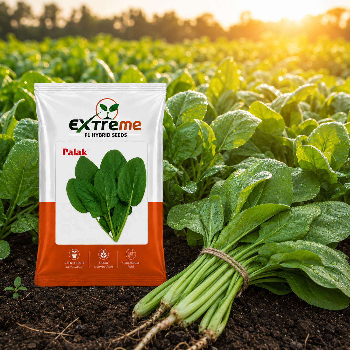 Extreme F1 Hybrid Palak (Spinach) Seeds 20g | Good Germination Vegetable Seeds for Kitchen Garden, Home Garden & Farm | Fresh Green Spinach Seeds