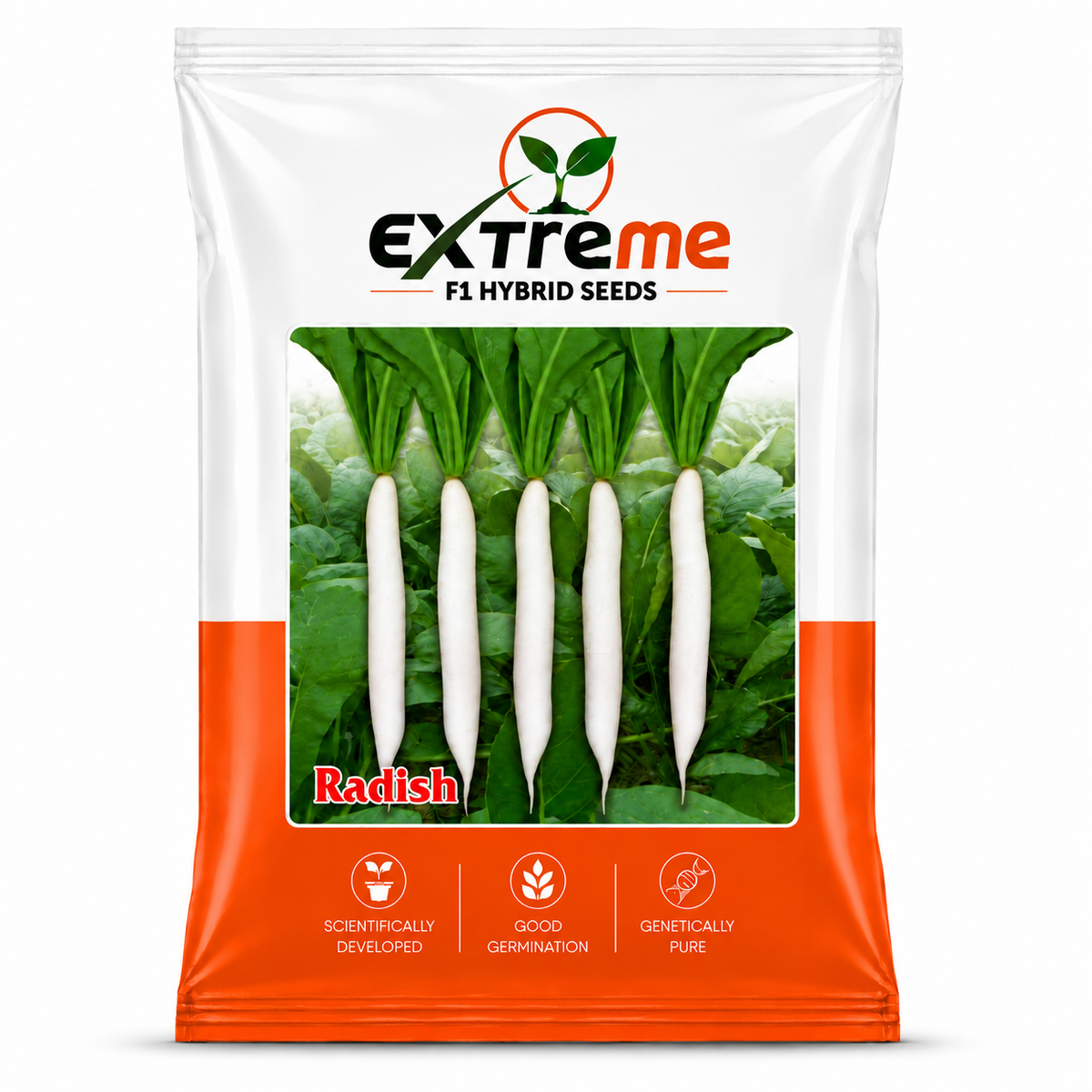 Extreme F1 Hybrid Palak Patta Radish Seeds 10g | White Radish Mooli Seeds | Good Germination Vegetable Seeds for Kitchen Garden, Home Garden & Farm