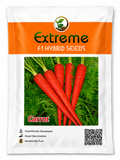EXTREME SEEDS F1 Hybrid MOHINI Carrot Seeds (GAJAR) Bright Dark Red Root Color, Tapering Shape