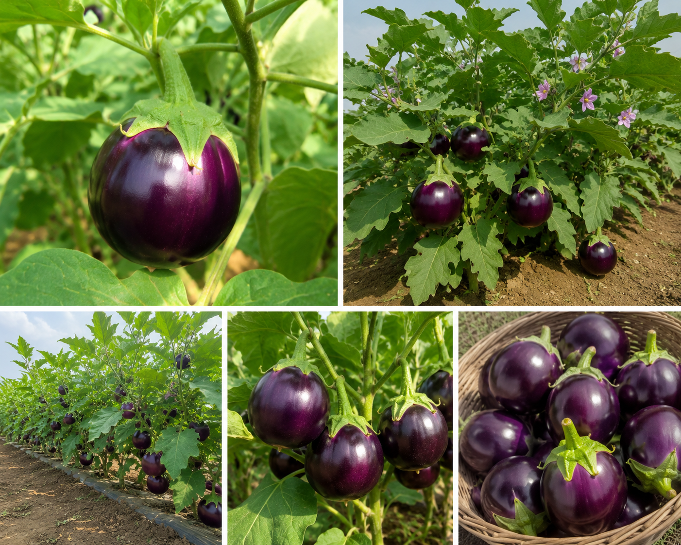 HRS Harsa Ram Brinjal (Round) BR-112 Seeds | High Yield Round Purple Eggplant Seeds for Outdoor Farming & Kitchen Garden