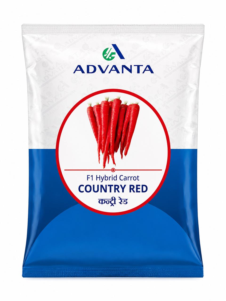 ADVANTA F1 Hybrid Country Red Carrot Seeds for Planting | High Germination | Non-GMO, Heirloom Variety | Sweet, Crunchy & Juicy Carrots | Ideal for Home Garden & Organic Farming (Gajar)