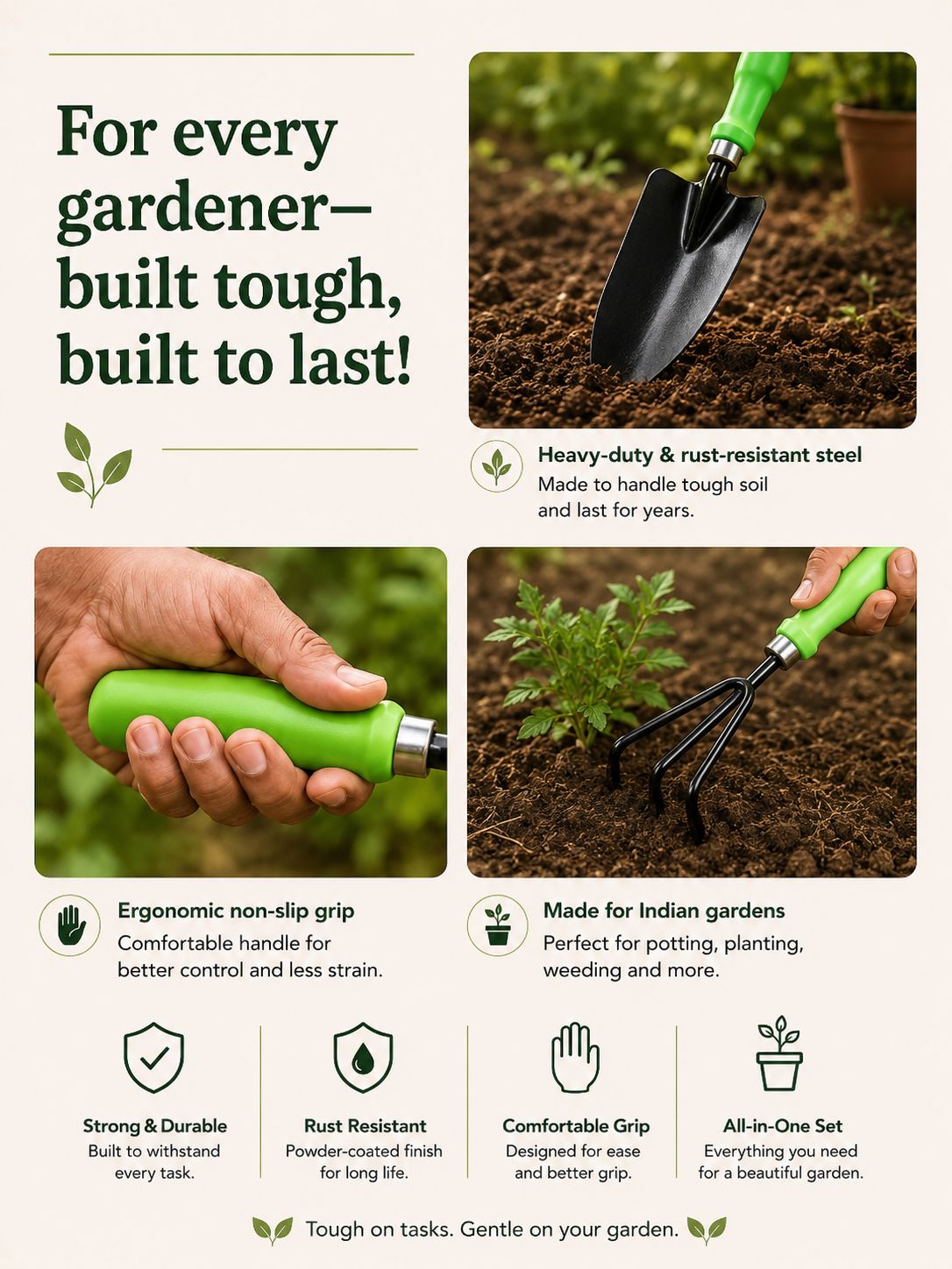 Premium 5-in-1 Gardening Hand Tools Kit for Digging, Weeding, Planting & Cultivating 🌱