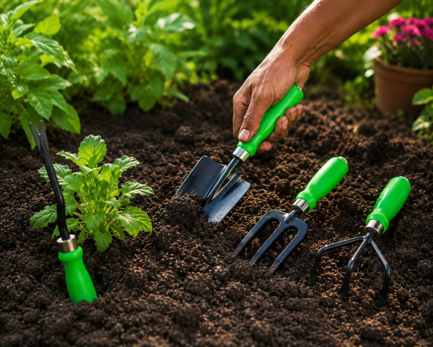 Premium 5-in-1 Gardening Hand Tools Kit for Digging, Weeding, Planting & Cultivating 🌱