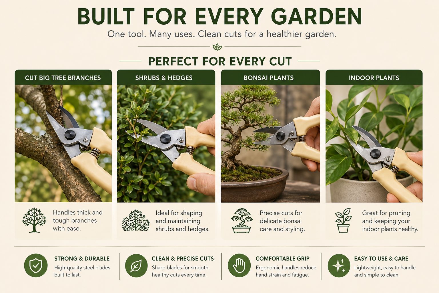 Premium Garden Pruning Shears (Secateur) for Plant Trimming, Pruning & Harvesting 🌱